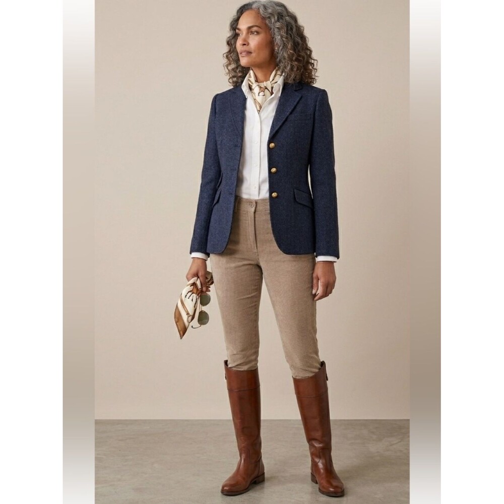 LRL Ralph Lauren Straight Leg Riding Equestrian Pants Stretch Tan 14 Old Money